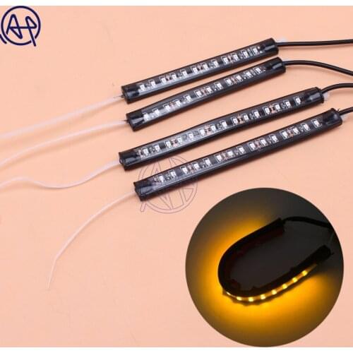 2pcs Motorcycle LED 39mm-41mm Fork Turn Signal Strip Light Amber Lamp Universal Fit For Harley Victory High Quality