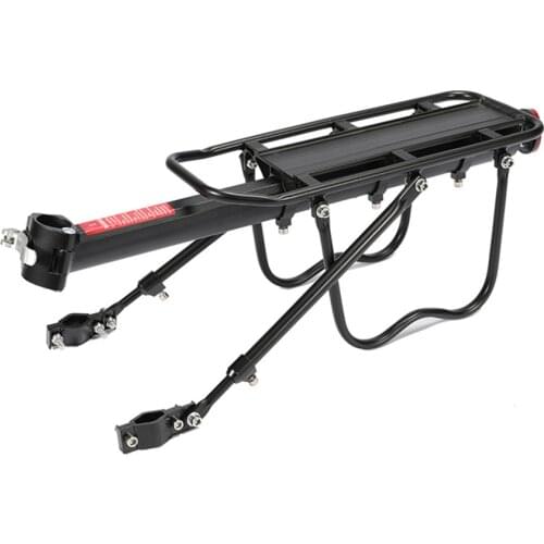 Black Bike Quick Release Luggage Cargo Seat Post Carrier Rear Rack Fender Aluminum Alloy Frame Carrier Holder Mount Bicycle Tool