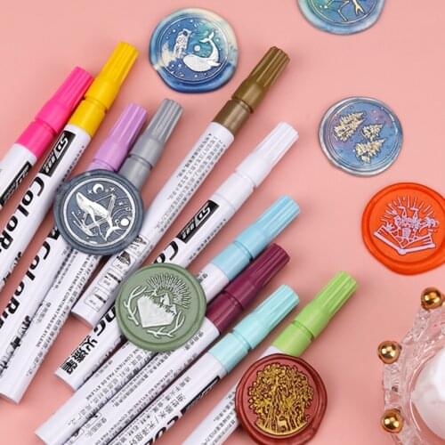Vintage Craft Sealing Wax Stamp Mark Pen DIY Envelope Invitation Fire Paint Seal Decoration Signature Graffiti Color Y23