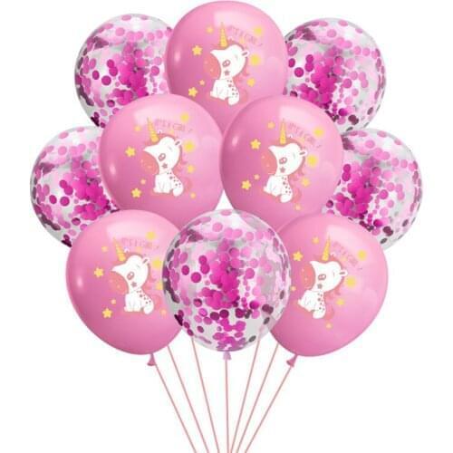 10pcs Pink Blue Unicorn Baby Shower Balloons Happy Birthday Balloons 1st Birthday Party Decoration Boy Or Girl Gender Reveal
