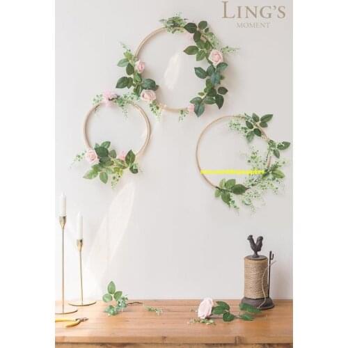 13pcs) mental only )New gold round wedding centerpiece vase hoop centerpiece stand metal floral hoop wedding decor