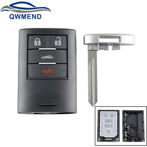 4 Buttons Car Remote Key Shell for Cadillac CTS XTS DTS for Chevrolet Corvette 2008-2013 Replacement Car Keyless Entry Case