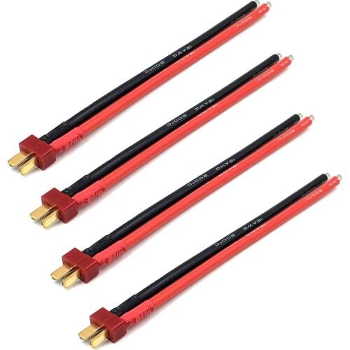 4PCS T plug dean Male Silicone Wire with 150mm Battery Cable 12AWG 14AWG 13AWG