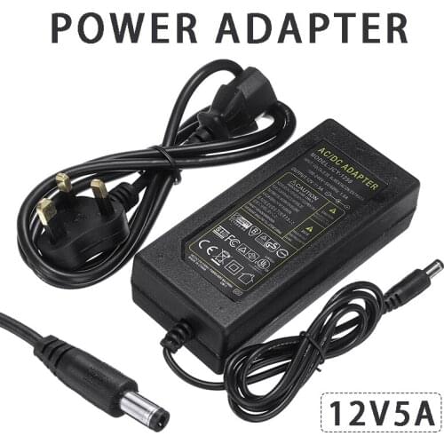 DC 12V 5A Power Adapter AC 110V-240V to DC 12V Transformator Power Adapter Supply for 3528 5050 LED Light Strip