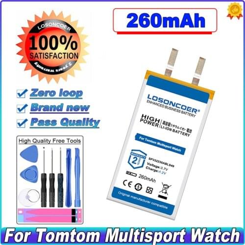 LOSONCOER 260mAh SP332230ABLS49 Battery For Tomtom Multisport Watch Battery