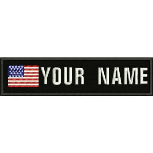 American Flag USA 10x2.5cm Embroidery Custom Name Text Patch Stripes badge Iron On Or Velcro Backing Patches United States
