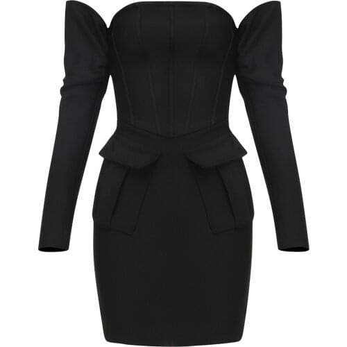 Long Sleeve Bandage Dress Autumn Winter Women Party Club Bandage Bodycon Mini 2021 New Summer Bodycon Clothing