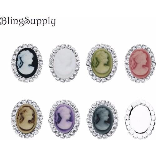 Free shipping 24X19mm oval cameo strass rhinestone button flatback can choose colors 100PCS/lot(BTN-5659)