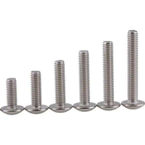 [M3-M6] 316 Stainless Steel Large Flat Head Machine Thread Cross Groove Large Flat Head Machine Screw Mushroom Head Screw 15Pcs