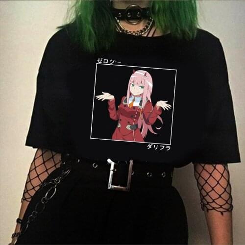 Japan Anime Darling In The Franxx T Shirt Zero TWO Graphic Print Cosplay T-shirt Summer Vintage Chic Tops Women Causal Clothes