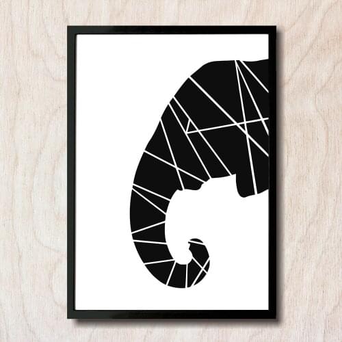 Nordic Animal Canvas Painting, Elephant Wall Art Picture For Living Room, Art Poster Decoration Picture Wall Decor, No Frame