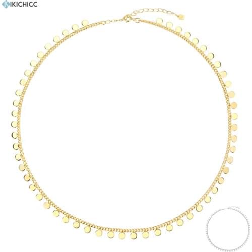 Kikichicc 100% 925 Sterling Silver 2020 Charms Coins Beads Choker Chain Necklace Women Fashion Luxury Jewelry For Women