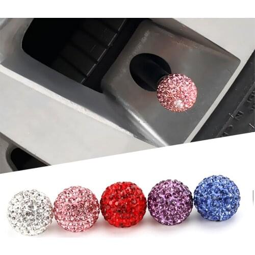 Car Tire Valve Caps Car Dust Proof Caps Tire Stem Air Valve Caps For Moto Bike Car Accessories 4pcs/set Rhinestone Valve Caps