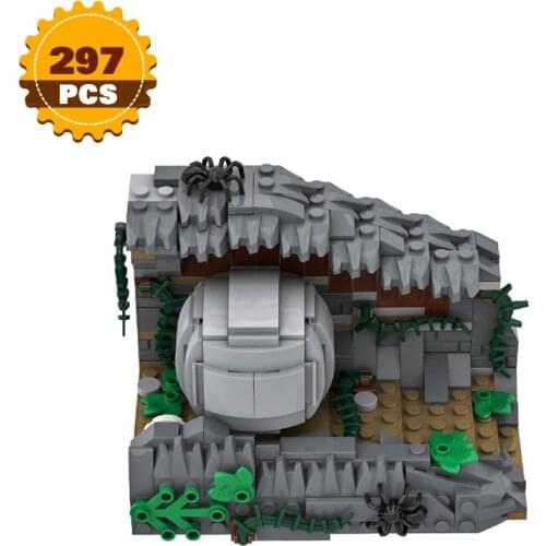 Moc Sterne Filme Indianaal Jonesal Classic Scene Building Blocks Rolling Stone Scene Stone Mountain Model Boy Education Toys
