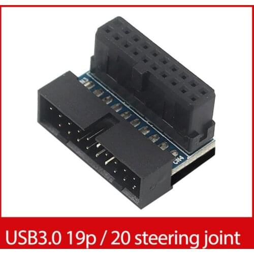 Desktop Computer Motherboard USB3.0 19P 20P Adapter Upright Plug-in Needle Seat Turn 90 Degree Steering Elbow Installed Liner