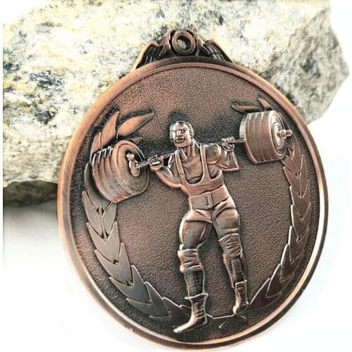 Silver bronze medal Medal weightlifting major force of the bodybuilding character medal metal gold foil gold and silver bronze