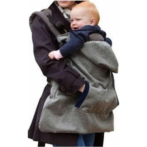 Infant Baby Carrier Wrap Comfort Sling Winter Warm Cover Cloak Blanket Grey Backpacks Carrier