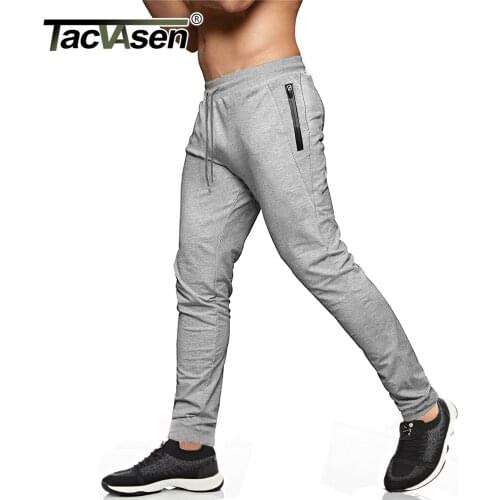 TACVASEN Mens Running Pants Joggers Sweatpants Fitness Bodybuilding Gym Pants Winter Track Trousers Zipper Pockets Casual Pants