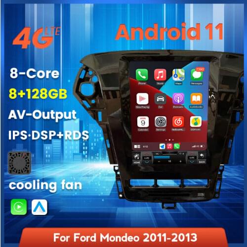 NEW! 128G Tesla ips screen for For Ford Mondeo MK4 2011 2012 2013 Car GPS recorder headunit Carplay Auto radio RDS DSP