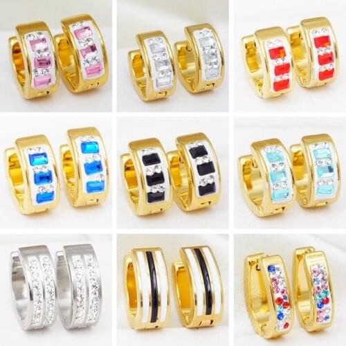 NEW Stainless Steel Earrings for Women and Men Gold Color Hoop Earrings Fashion Earings Jewelery 2021 Trend Gifts