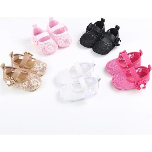 New Style Fashion lace baby girls flower shoes baby Newborn First Walkers 0-18 Months BS30
