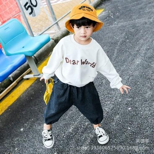 Toddler Clothes 2018 Autumn New Childrens Letter Printed Long Sleeve T Shirt Boys Casual Top Tees Kids Pullovers Sweaters 2-7Y
