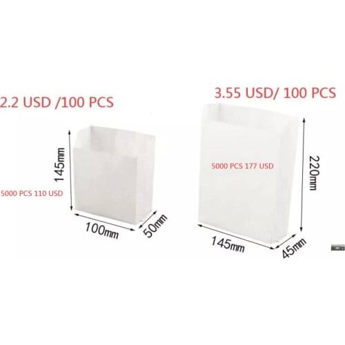Disposable Oil proof paper bag White S M brown S M 5000 pcs of each total 20000 pcs
