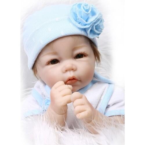 Wholesale22inch haft soft body doll reborn baby doll educational doll lifelike soft silicone vinyl real gentle touch