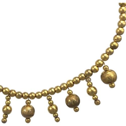 Necklace 24k Gold-Painted Glass Beaded Handmade Woman Fashion Jewelry Made In Turkey