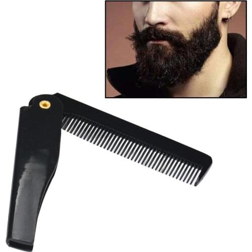 Hairdressing Beauty Folding Beard And Beard Comb Beauty Tools For Men Black #Y