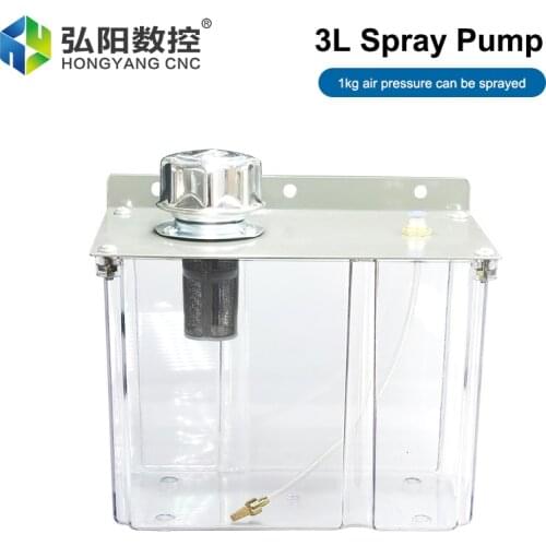 CNC Machine Tool Pneumatic Sprayer Metal Cutting Cooling Cooling Atomizer Water Tank Oil Pump Lubrication Transparent 3L Oil Can
