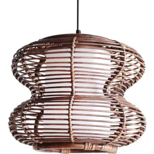 Peanut Handmade Southeast Asia Rattan Living Room Pendant Light Modern Free Shipping Pendant lamp Restaurant Pedant Lighting
