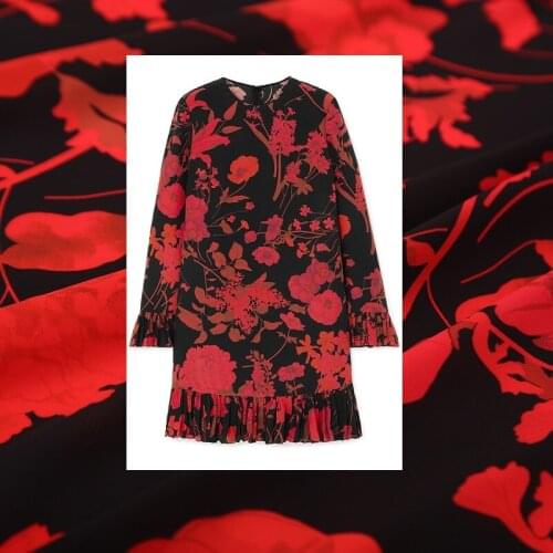 Filament Ramie Polyester Printed Fabric High-end Design Sewing Material Cloth for Dress Shirt Summer Fashion Customization