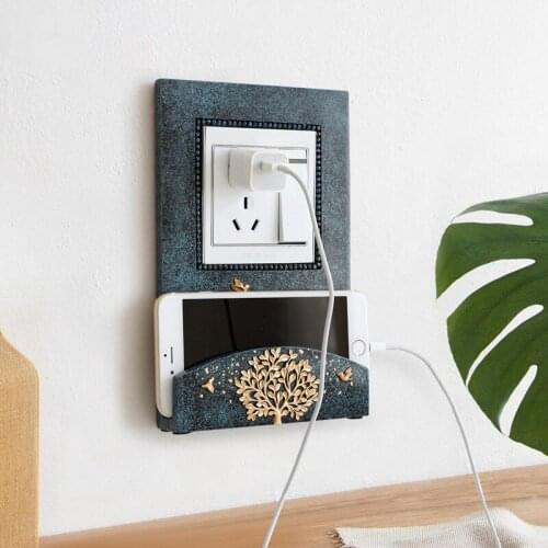 Resin Wall Decor Socket Switch Protection Cover Creative Mobile Phone Charge Holder Switch Wall Frame Light Switch Cover TS1