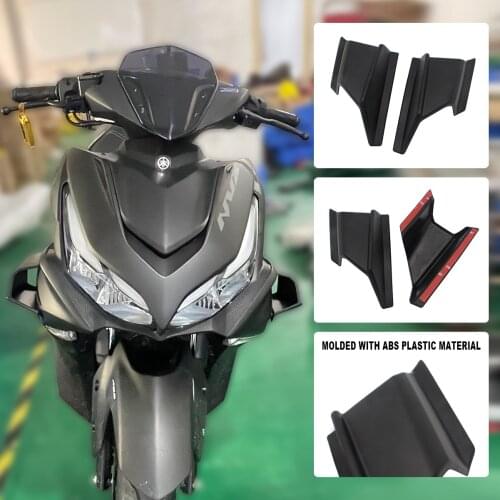SEMSPEED Black For Yamaha Aerox NVX 125 150 155 2021 Motorcycle Left Right 2pcs Front Pneumatic Fairing Wing Tip Cover Protector