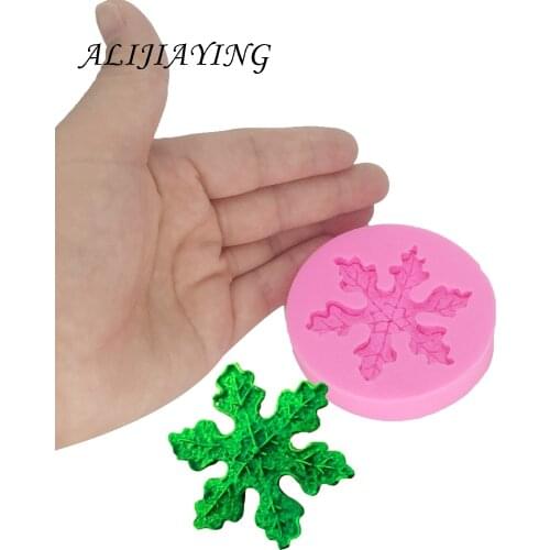 Leaf snowflake shape Fondant Silicone Mould cake Decoration dessert tools Chocolate Gumpaste Mold Polymer Clay Resin D1384