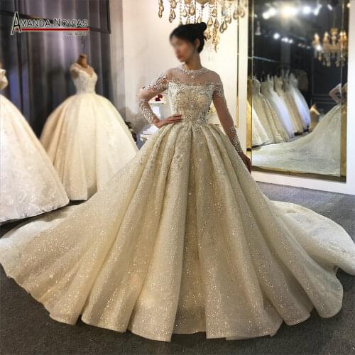 Long sleeves wedding dress custom order Amanda Novias brand