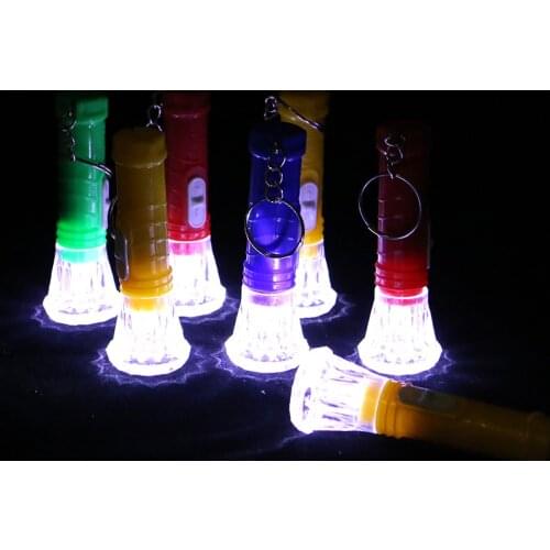 LED flashing Transparent mini flashlight portable key chain childrens kindergarten luminous toys small toys prizes wholesale
