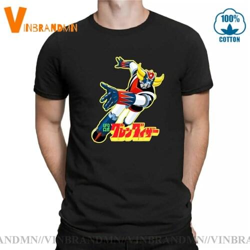 Japanese Trendy Fashion Anime Goldrake UFO Robot T Shirt men Cartoon Mazinger Grendizer T-shirt Manga Mazing Z Tops Tee