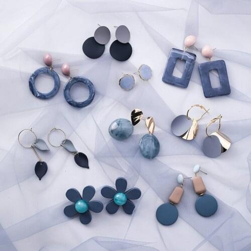 EARS HIGH 2019 Hot Sale Korean 29 Style Fashion Bijoux Flower Circle Square Geometric Drop Earrings For Women Cute Jewelry Gifts