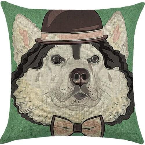 1 Pcs Animal Dogs Pillowcase Cotton Linen Throw Pillow Dog Cushion Cover Car Home Decoration Sofa Decor Decorative Pillowcase