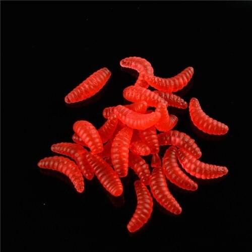 100PCS/lot Super Soft Bee Maggots Smelly/Flavored Worm Lure Mealworm Soft Surf/Lure Fishing Bait