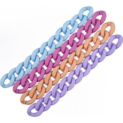 100Pcs Durable Colorful Chain Twisted Assembled Parts Acrylic Bag Pendant Jewelry DIY Buckles Sewing Accessories Supplies