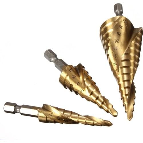 3 tlg HSS Step Drill Bit Drill Set 4-12mm/ 4-20mm/ 4-32mm CNIM Hot