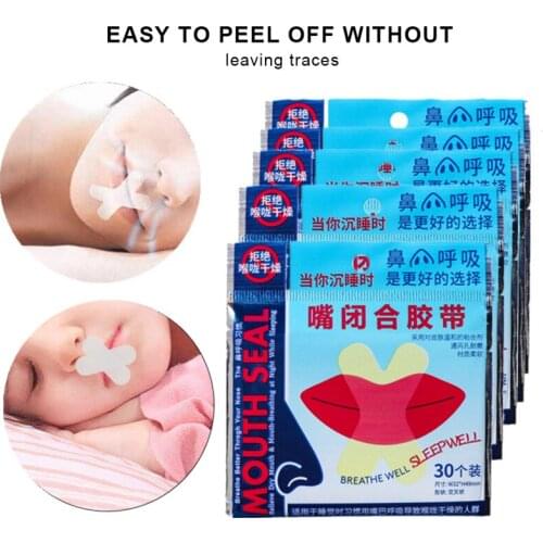 30/90pcs Night Anti Snoring Stickers Sleep Strips Tape for Better Nose Breathing Less Mouth Breathing Sleep Beauty Tools