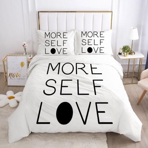 3D Duvet Cover Sets Bed Linen Bedding Set Quilt Covers Comforter Cases Full Single King Queen Size Letter Design Home Textile