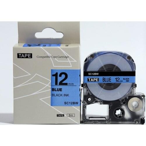 5pk/lot multi-colors choosable 12mm*8m KINGJIM label tape SS12KW ST12KW SC12RW SC12BW SC12YW kingjim cartridge for lw-300 lw400