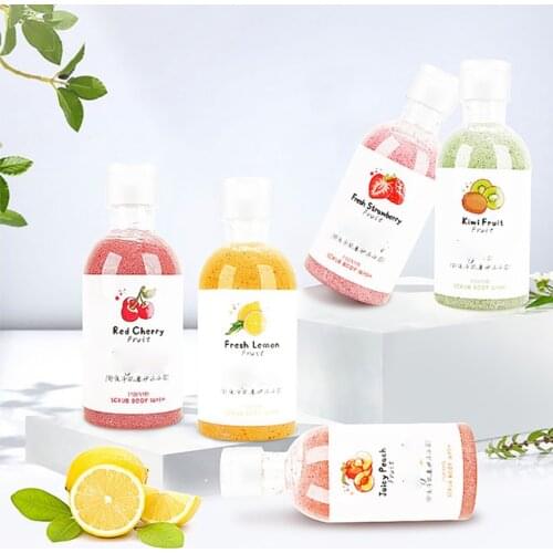 5 Style Fruits Natural Exfoliating Body Scrub Remover Exfoliator Deep Clean Moisturizing Scrub Shower-Jell Skin Care Tool
