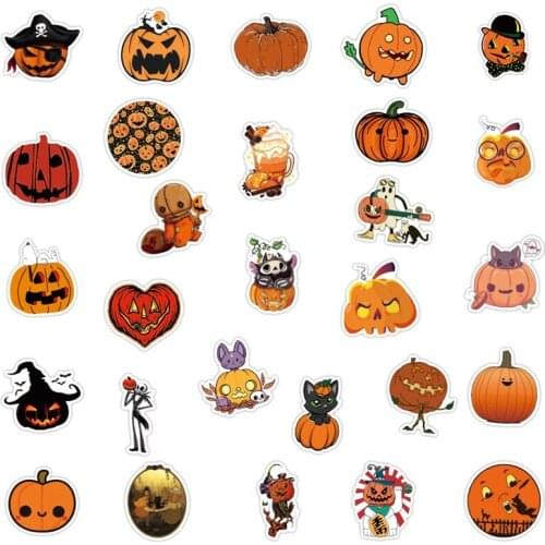 50PCS/SET Halloween Pumpkin Ghost Handmade Packaging Sealing Label Stickers DIY Halloween Gift Stickers Halloween Decoration