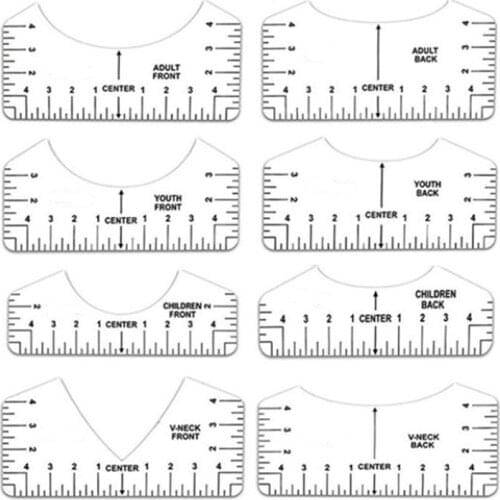 8Pcs T-Shirt Alignment Ruler V Neck for Guiding T-Shirt Design Rulers DIY Drawing Template Craft Tool, DIY Craft Tool